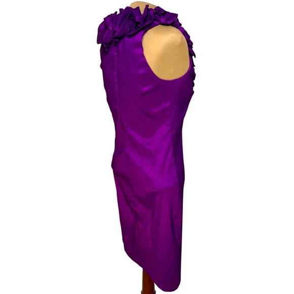 S.L. Fashions Purple Ruffle Collar Cocktail Dress - Picture 4 of 10